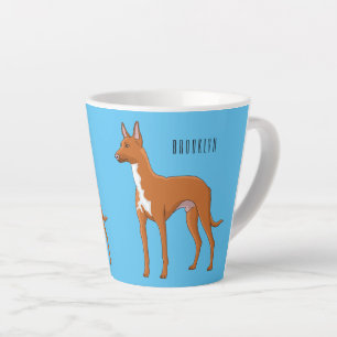 Pharaoh hound dog cartoon illustration latte mug