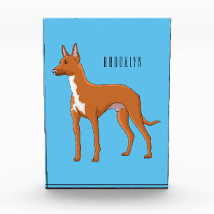 Pharaoh hound dog cartoon illustration photo block