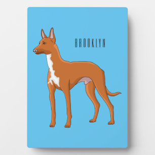 Pharaoh hound dog cartoon illustration plaque
