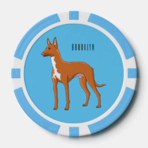 Pharaoh hound dog cartoon illustration poker chips