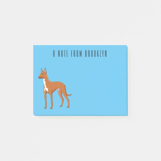 Pharaoh hound dog cartoon illustration  post-it notes (Front)