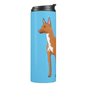 Pharaoh hound dog cartoon illustration thermal tumbler