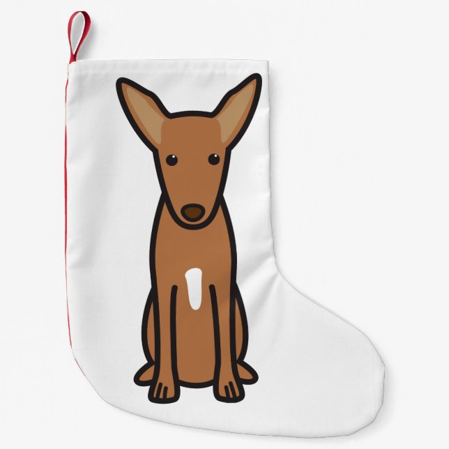 Pharaoh Hound Dog Cartoon Small Christmas Stocking (Front)