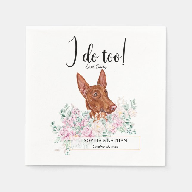 Pharaoh Hound Dog Wedding Cocktail Napkins (Front)