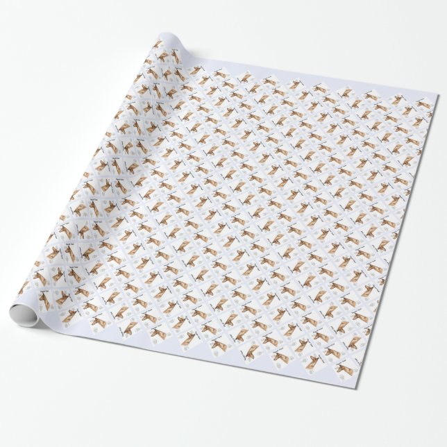 Pharaoh Hound History Design Wrapping Paper (Unrolled)