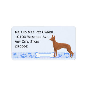 Pharaoh Hound on Blue Gingham Label