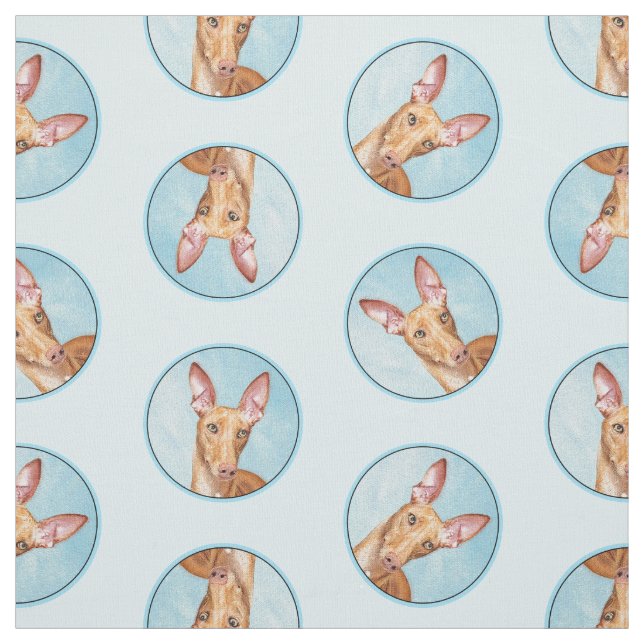 Pharaoh Hound Painting Chestnut Original Dog Art Fabric (Swatch)