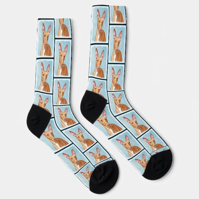 Pharaoh Hound Painting Chestnut Original Dog Art Socks (Right)