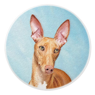Pharaoh Hound Painting - Cute Original Dog Art Ceramic Knob