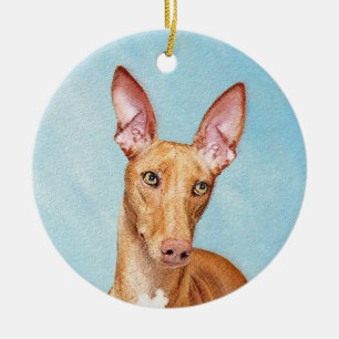 Pharaoh Hound Painting - Cute Original Dog Art Ceramic Ornament