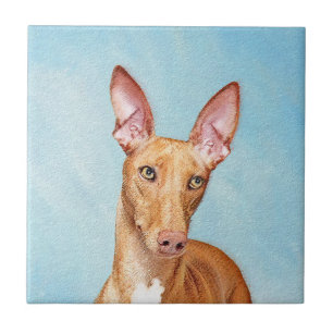 Pharaoh Hound Painting - Cute Original Dog Art Ceramic Tile