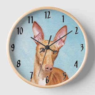 Pharaoh Hound Painting - Cute Original Dog Art Clock