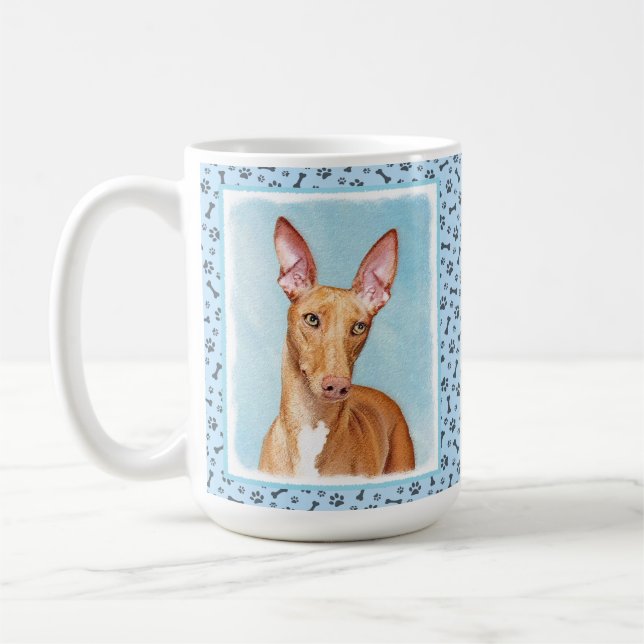 Pharaoh Hound Painting - Cute Original Dog Art Coffee Mug (Left)