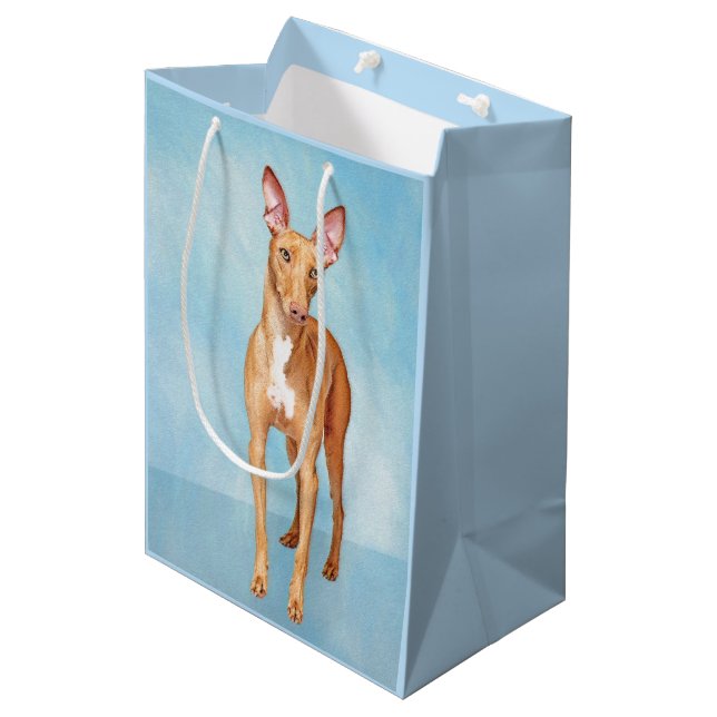 Pharaoh Hound Painting - Cute Original Dog Art Medium Gift Bag (Front Angled)