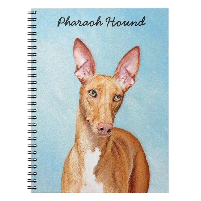 Pharaoh Hound Painting - Cute Original Dog Art Notebook (Front)