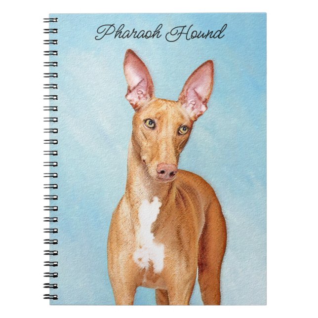Pharaoh Hound Painting - Cute Original Dog Art Notebook (Front)