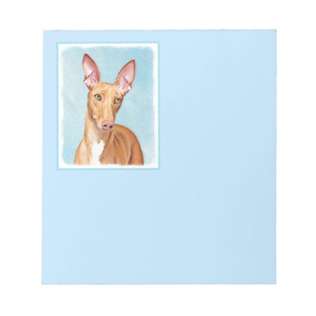 Pharaoh Hound Painting - Cute Original Dog Art Notepad (Front)