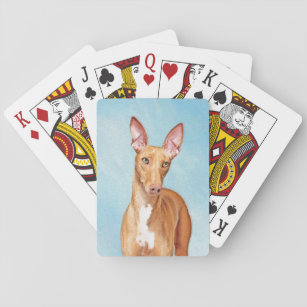 Pharaoh Hound Painting - Cute Original Dog Art Playing Cards