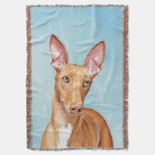 Pharaoh Hound Painting - Cute Original Dog Art Throw Blanket