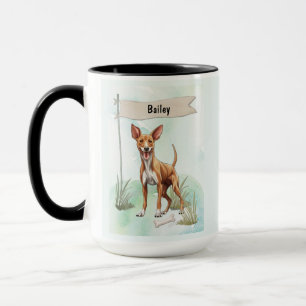 Pharaoh Hound Watercolor Personalised Dog Mug