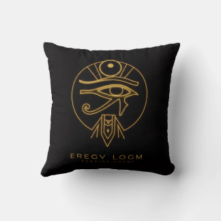 Pharaoh-Inspired Egyptian Logo – Bold Ancient Styl Cushion