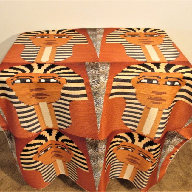 Pharaoh Kings Black Brown Artisan Crochet Print Tapestry (Creator Uploaded)