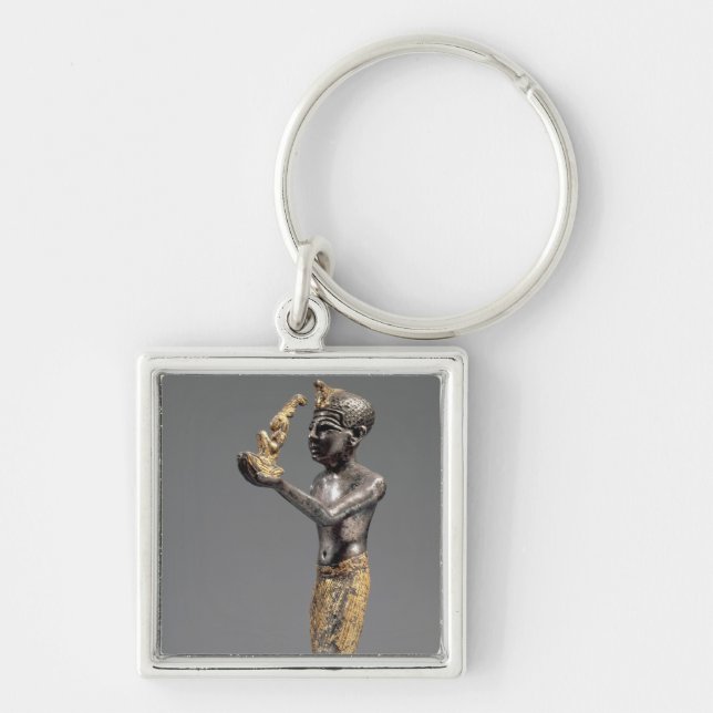 Pharaoh making an offering before the Goddess Maat Key Ring (Front)