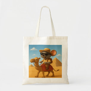 Pharaoh Mouse Tourist on Camel Egyptian Pyramids Tote Bag