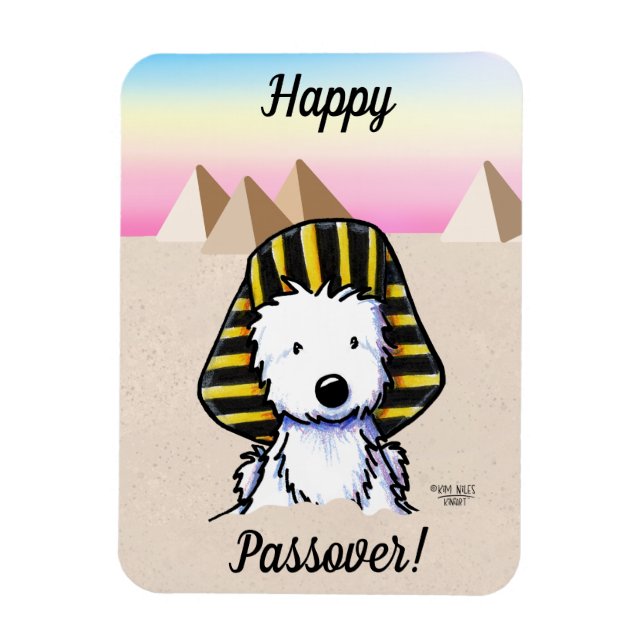 Pharaoh Westie Passover Magnet (Vertical)