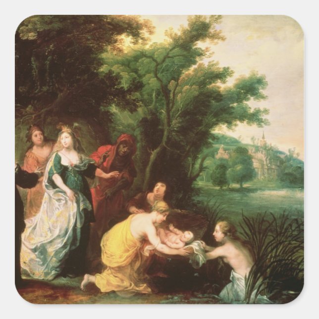 Pharaoh's Daughter Discovering Moses Square Sticker (Front)