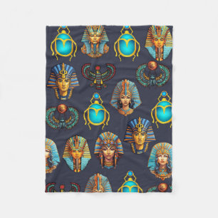 Pharaoh's Legacy: Antique Egyptian Patterns Fleece Blanket