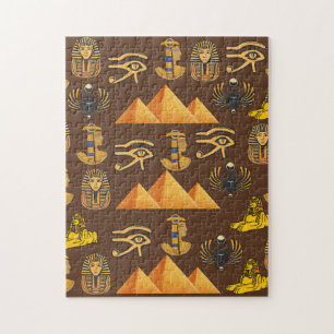 Pharaoh's Legacy: Antique Egyptian Patterns Jigsaw Puzzle