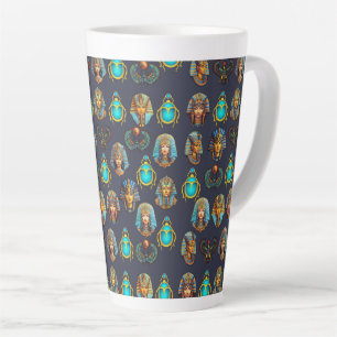 Pharaoh's Legacy: Antique Egyptian Patterns Latte Mug
