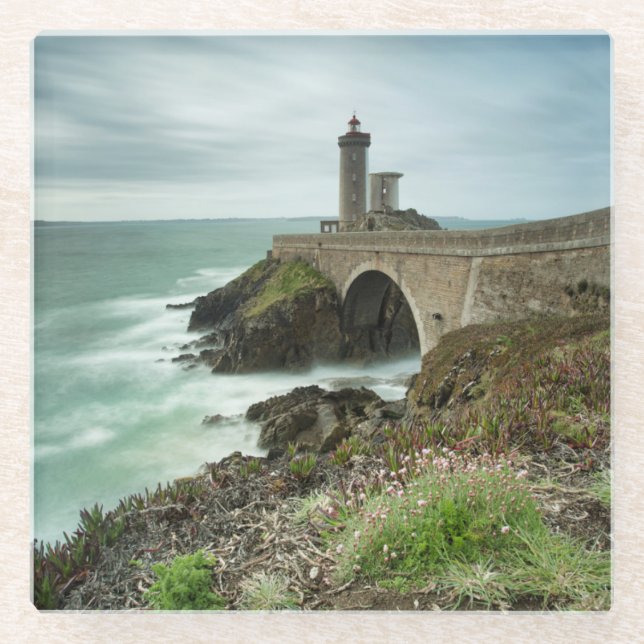 Phare du Petit Minou Glass Coaster (Front)