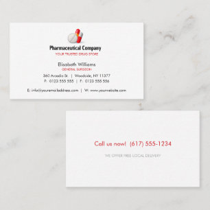 Pharmaceutical company   Drug Store Business Card