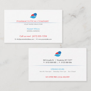 Pharmaceutical company   Drug Store Business Card