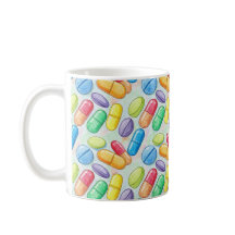 Pharmacist Brush Watercolor Red Blue Pills