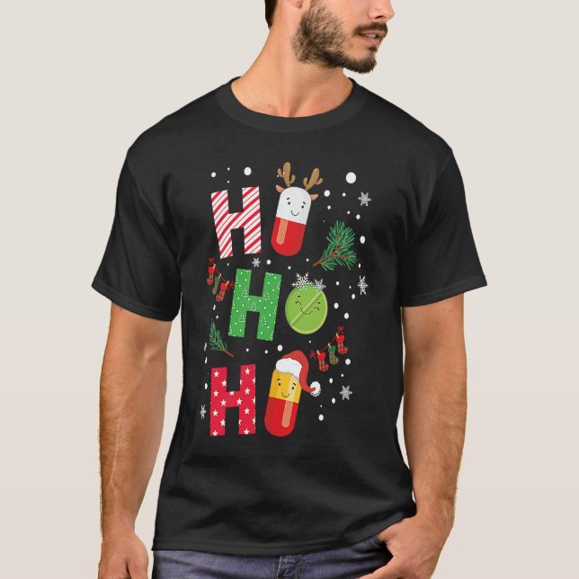 Pharmacist Christmas Pills Pharmacy Technician T-Shirt (Front)