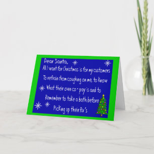 Pharmacist "DEAR SANTA" Christmas Themed Gifts Holiday Card