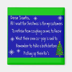 Pharmacist "DEAR SANTA" Christmas Themed Gifts Magnet