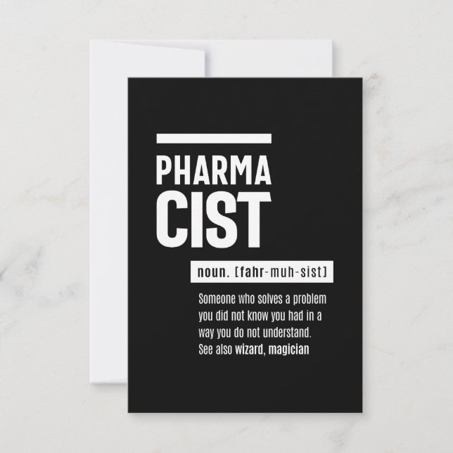 Pharmacist Definition Funny Gift Classic RSVP Card (Front)