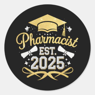 Pharmacist Est 2025 Pharmacy Graduation Classic Round Sticker