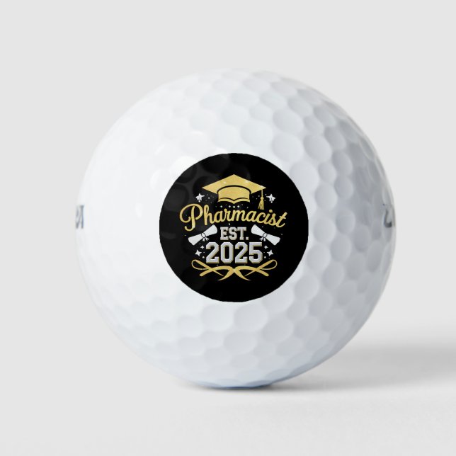 Pharmacist Est 2025 Pharmacy Graduation Golf Balls (Front)