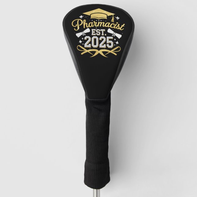 Pharmacist Est 2025 Pharmacy Graduation Golf Head Cover (Front)