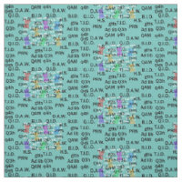 Pharmacist Fabric Abbreviations Teal