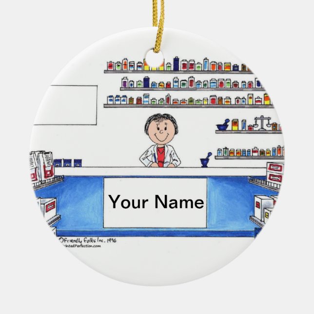 Pharmacist - Female Ceramic Ornament (Front)