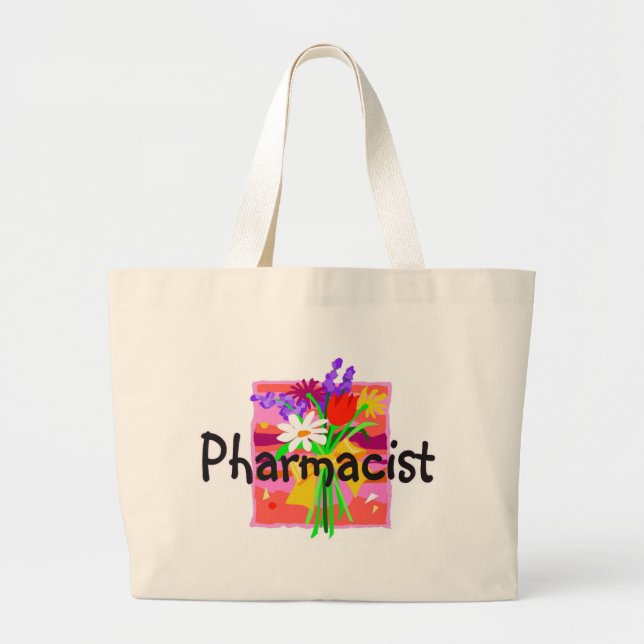 pharmacist, floral tote bag (Front)