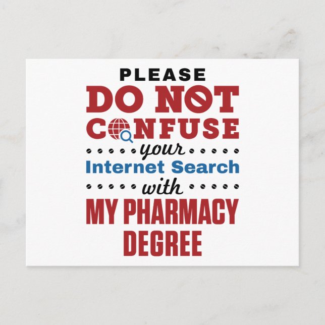 Pharmacist Funny Quote Pharmacy Degree Postcard (Front)