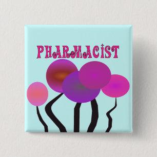 Pharmacist Gifts Artsy Trees Design 15 Cm Square Badge