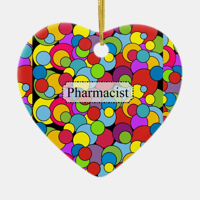 Pharmacist Gifts Whimsical Bubbles Ceramic Ornament (Front)